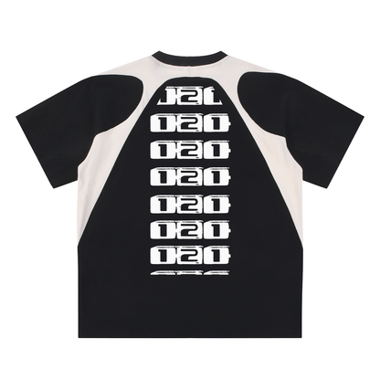 Contrast Panel Cotton T-Shirt